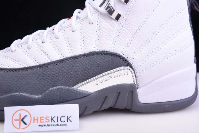 Air Jordan 12 White Dark Grey Gym Red 130690-160