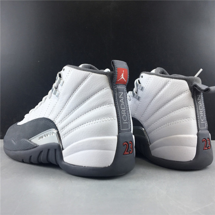 Air Jordan 12 White Dark Grey Gym Red 130690-160